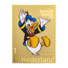 Gouden postzegel postzegel 90 jaar Donald Duck